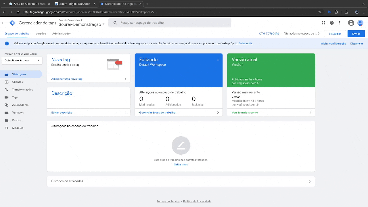 Como obter o código de configuração do GTM server-side